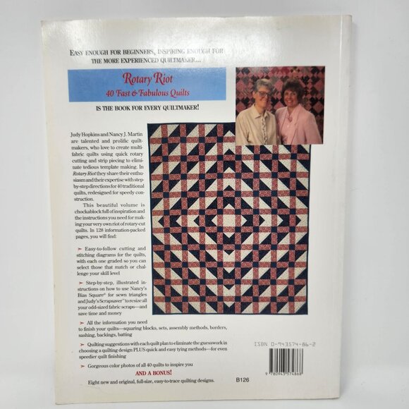 Rotary Riot Quilt Book: 40 Fast & Fabulous Quilts By Judy Hopkins & Nancy J. Mar - Picture 2 of 11